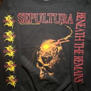 Sepultura Beneath The Remains 2021 Dungeon Ruins Black Crewneck Men's Large